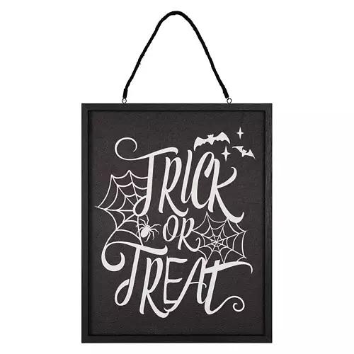 Halloween Reversible Wall Sign - Trick/Skull