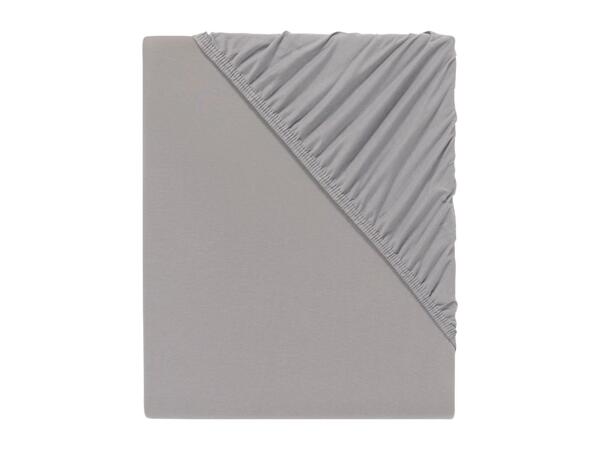 Livarno Home Jersey Fitted Sheet - Single - Grey