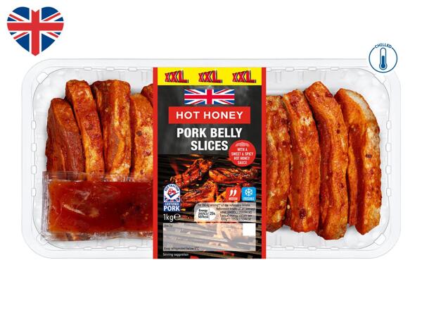 XXL Hot Honey British Pork Belly Slices
