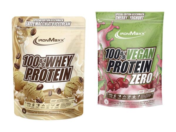 Poudre de protéine 100% whey/​végane IronMaxx
