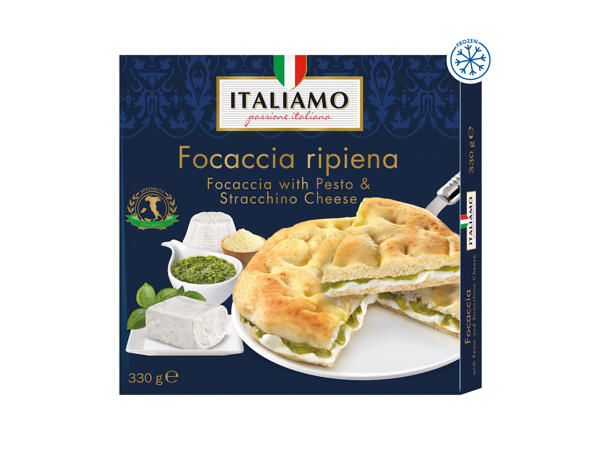 Italiamo Focaccia Bread with Pesto & Stracchino Cheese
