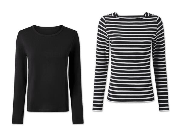 Damen Langarmshirt, 2 Stück