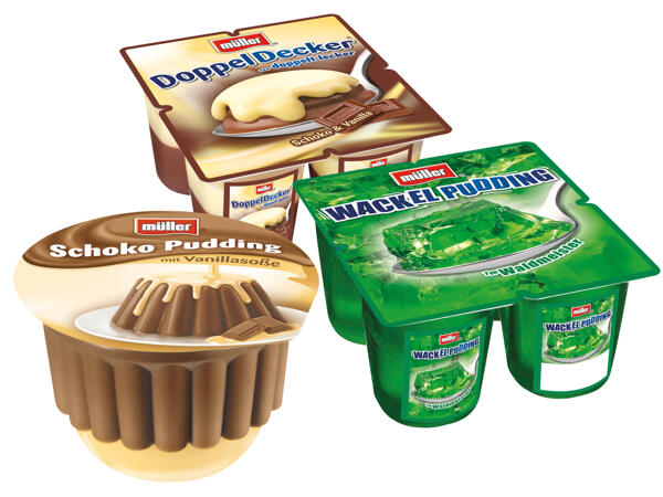 Müller Doppeldecker/Wackelpudding/ Pudding mit Sauce