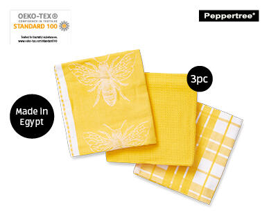 Egyptian Cotton 3 Piece Tea Towel Pack