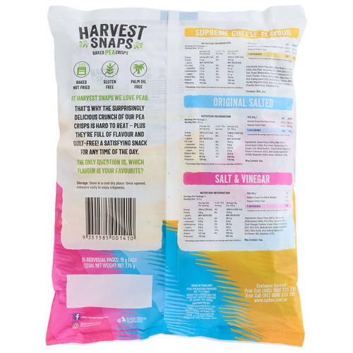 Baked Pea Crisps 15 Packs 270g