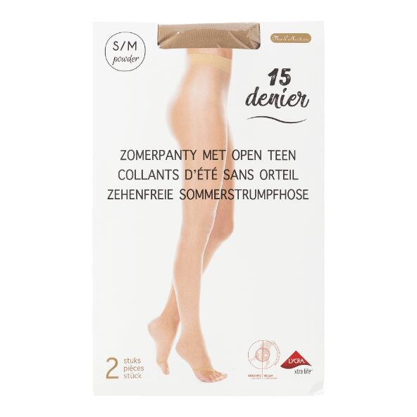 Collant d'été à pointe ouverte, 2 paires