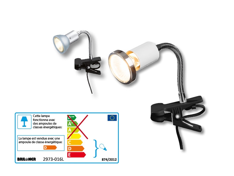 Lampe halogène à pince