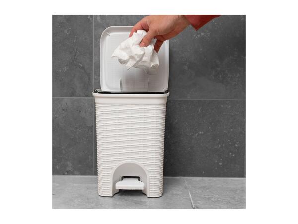 Addis Wicker Effect Bathroom Pedal Bin - White