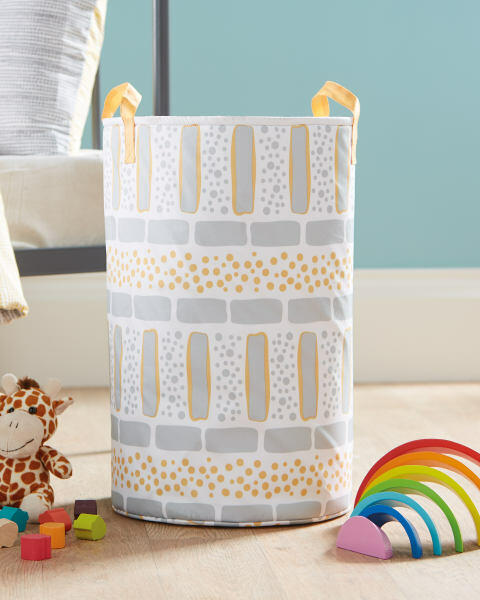Grey Patterned Kids' Storage Bag