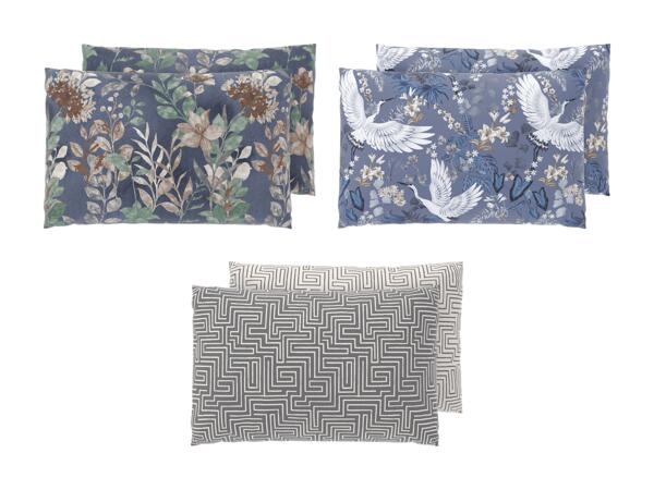 Housses de coussin réversibles en satin microfibre, set de 2