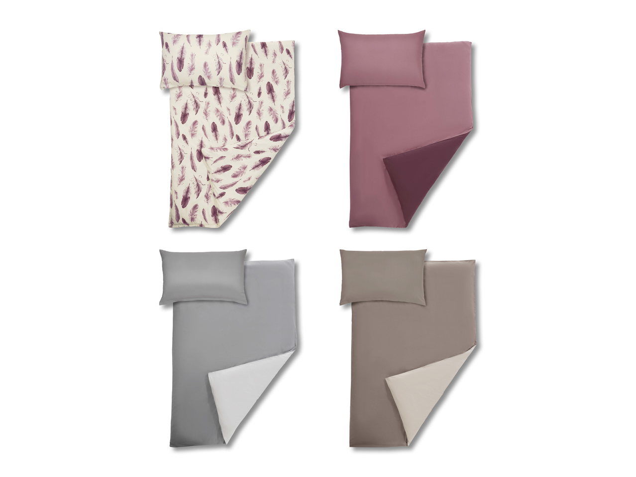 Parure de lit réversible en satin microfibre