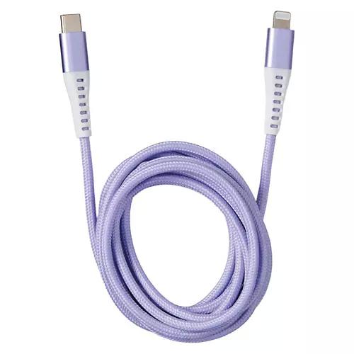 6 Feet Charging Cable - USB C to Lightning, Lavendar