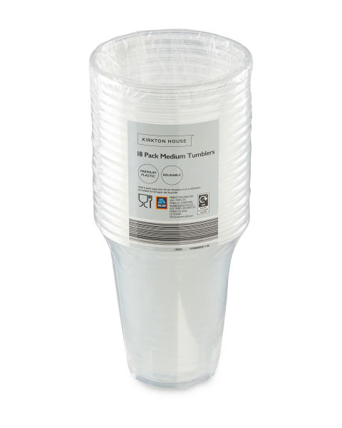Medium Plastic Tumblers 18 Pack
