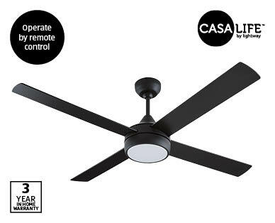 52″ DC Ceiling Fan with Led Light - Black
