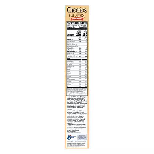 Cinnamon Oat Crunch Cheerios Cereal, 18.2 oz