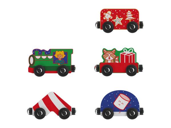 Wooden Christmas Train Set - 5 Piece Set
