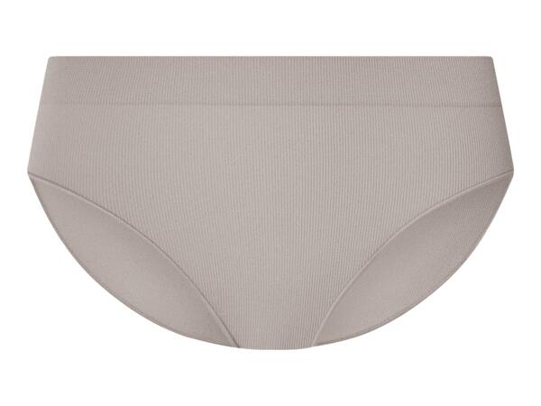 Esmara Ladies' Grey & White Ribbed Briefs - 3 Pack
