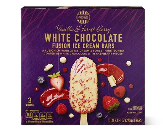Sundae Shoppe 
 Vanilla & Caramel or Vanilla & Forest Fruit Fusion Ice Cream Bars