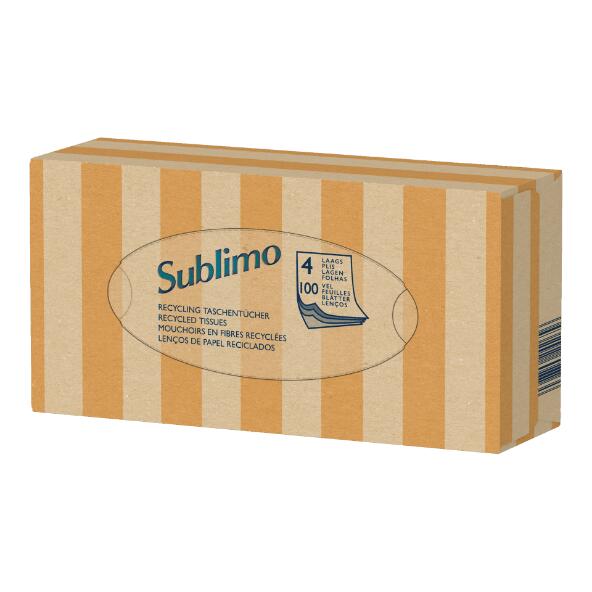 SUBLIMO(R) 				Taschentücher aus recycelten Fasern, 100 St.