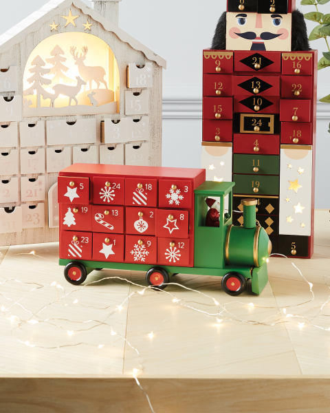 3D Wooden Advent Calendar Train