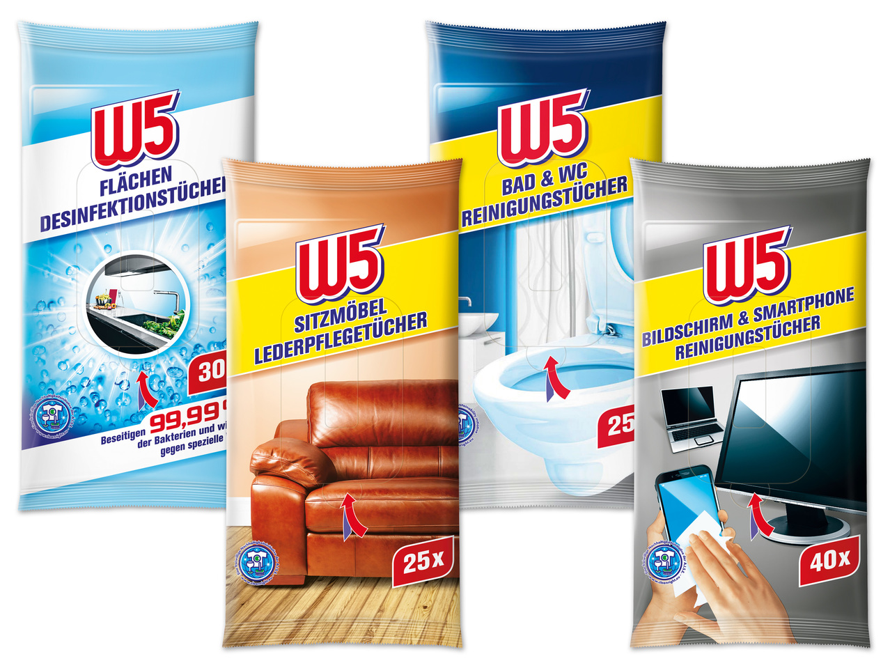 W5 Feuchte Reinigungstücher