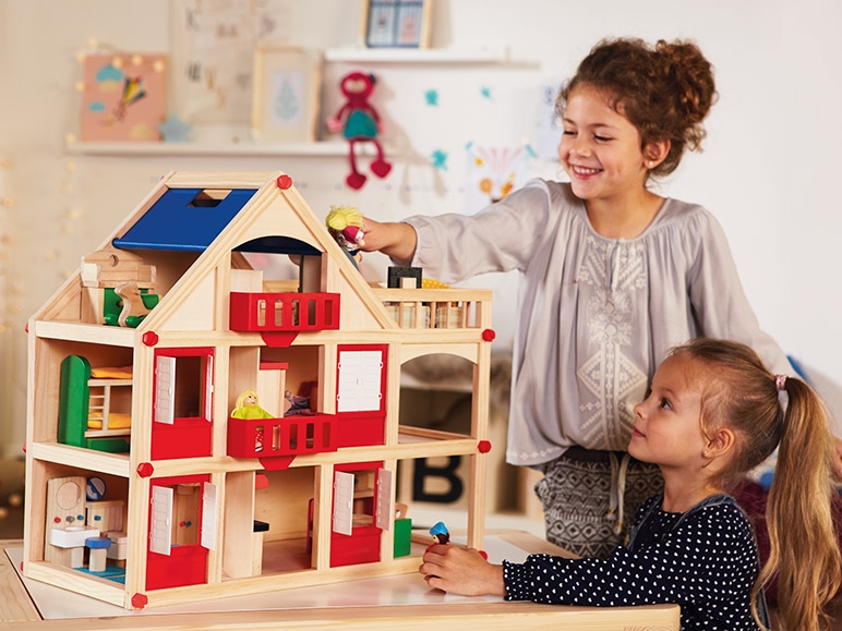 PLAYTIVE JUNIOR Wooden Doll's House Furniture Set