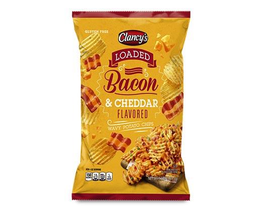 Clancy's 
 Loaded Bacon & Cheddar or Fried Pickle Ranch Wavy Potato Chips