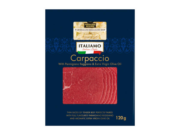 Italiamo Carpaccio with Parmigiano Reggiano & Extra Virgin Olive Oil
