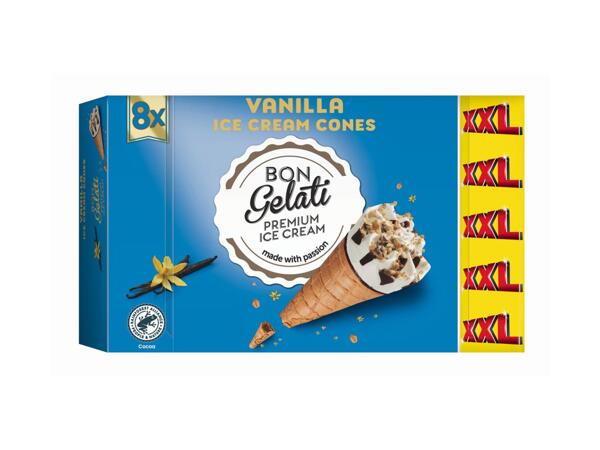 Bon Gelati XXL Premium Ice Cream Cones Vanilla
