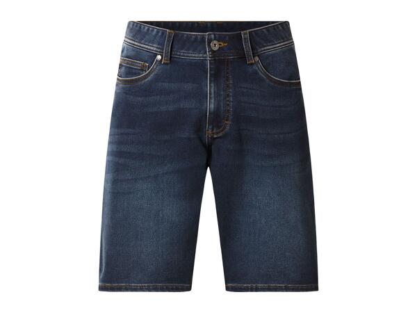 Dark Blue Jersey Denim Shorts