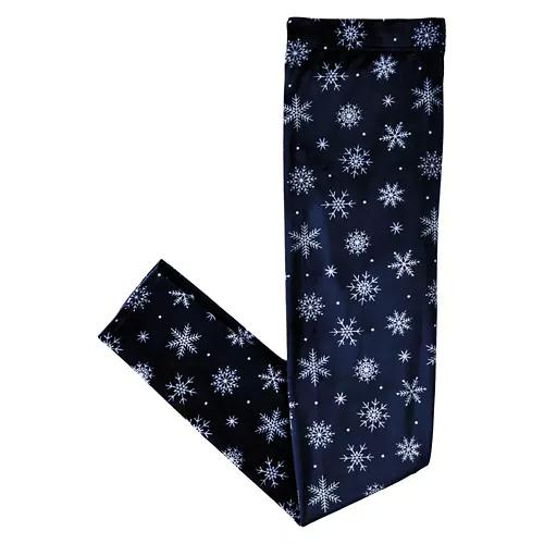 Ladies Holiday Ultra Plush Leggings - Navy Printed, L