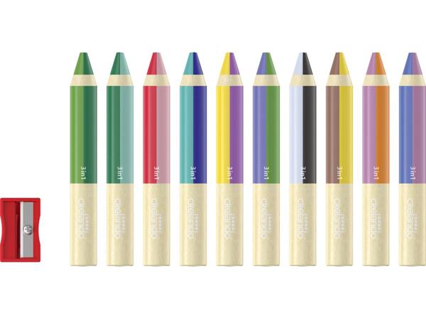 3-in-1 coloured pencils, 10 pieces