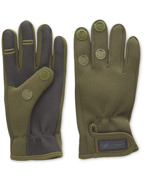 Crane Two Fold Green Fishing Gloves