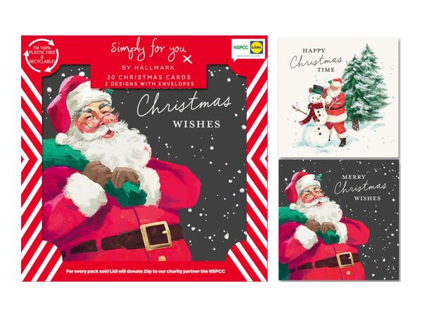 Simply For You NSPCC Classic Christmas Cards - 20 Pack
