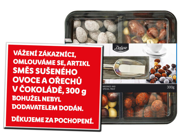 SMĚS SUŠENÉHO OVOCE A OŘECHŮ V ČOKOLÁDĚ