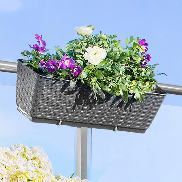 Balkon-Pflanzkasten in Rattan-Optik