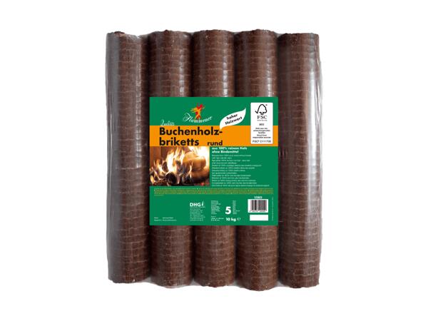 Runde Holzbriketts