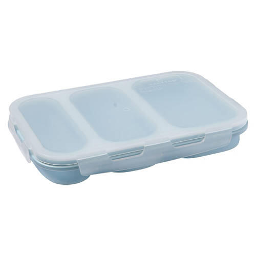 3 Compartment Collapsible Food Storage Box, Blue