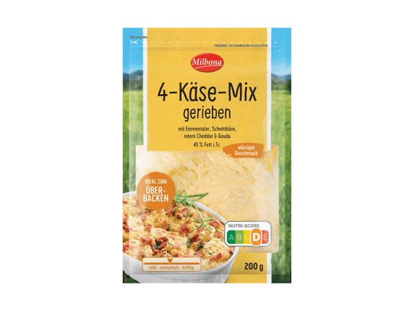 4-Käse-Mischung gerieben