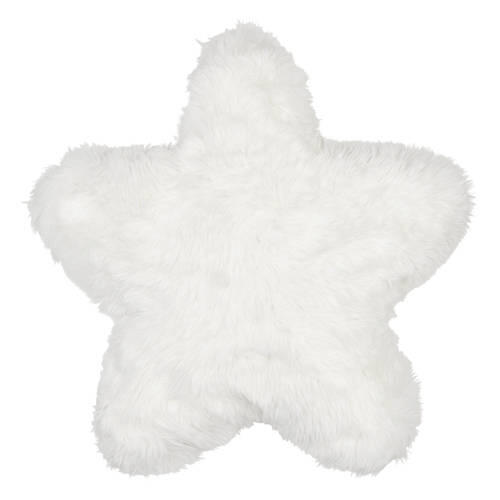 18" x 18" Americana Star Shaped Pillow - White Fur