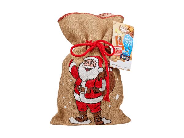 Sachet du Père Noël garni en jute