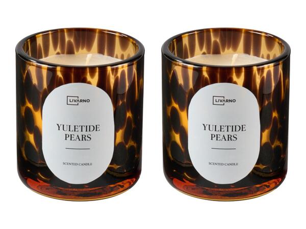 Livarno Home Yuletide Pears Small Scented Candle - Set of 2