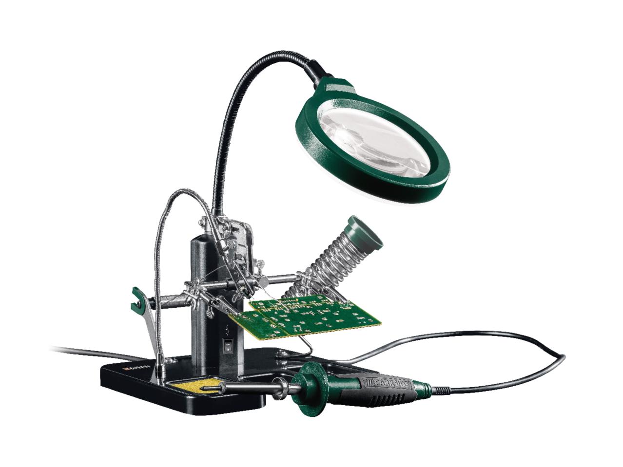 PARKSIDE 30W Soldering Station with LED Magnifying Glass and Soldering Iron