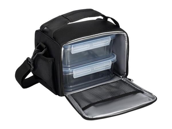 Black Cool Bag With Food Storage Containers