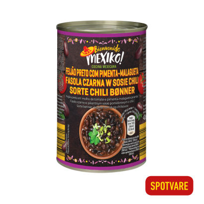Sorte bønner i chilisauce