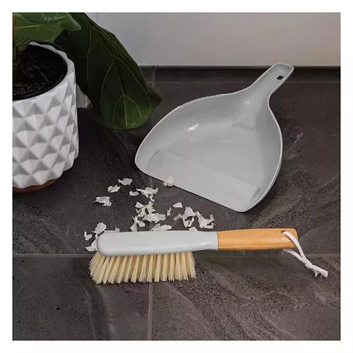 Premium Dustpan and Brush Set, Grey