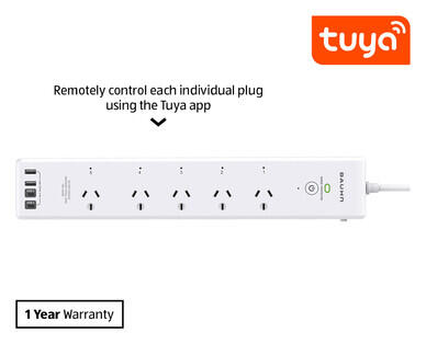 5-Way Surge Protector Powerboard with Wi Fi and Meter Reading