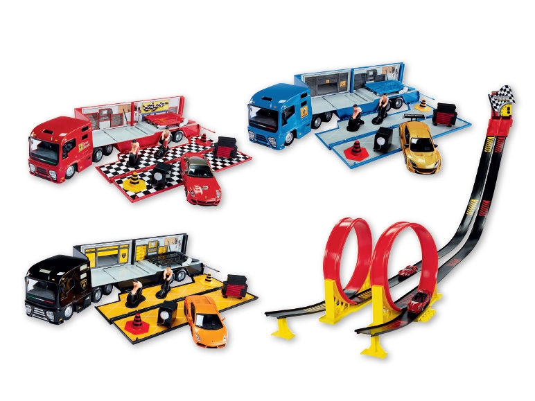 Bburago Toy Car Hauler/Race Track with Loop