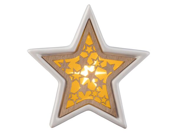 LED Christmas Decoration In Ceramic and Wood