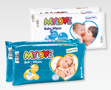 Pack de voyage de lingettes humides pour bébés MYLOVE